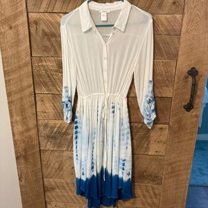 Vintage tie dye button up dress